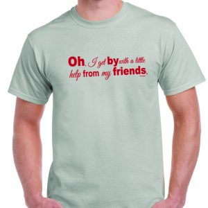 With a Little Help From My Friends - Beatles Lyrics t Shirt-0