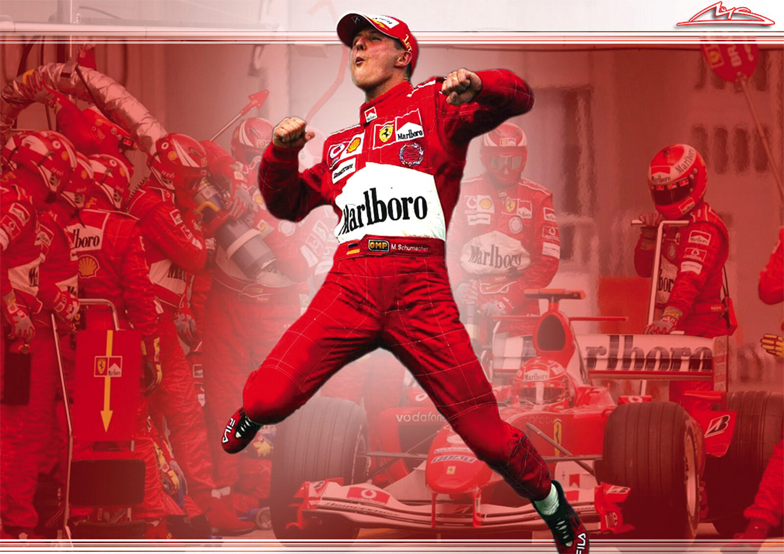 Michael Schumacher F1 Legend Jumping POSTER