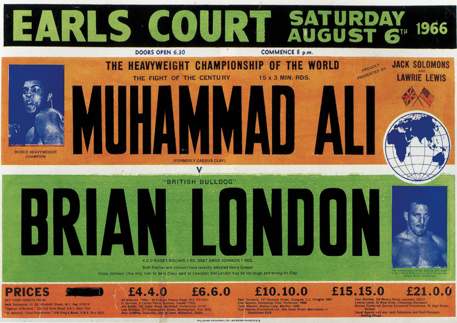 Muhammad Ali v Brian London Repro Door Poster