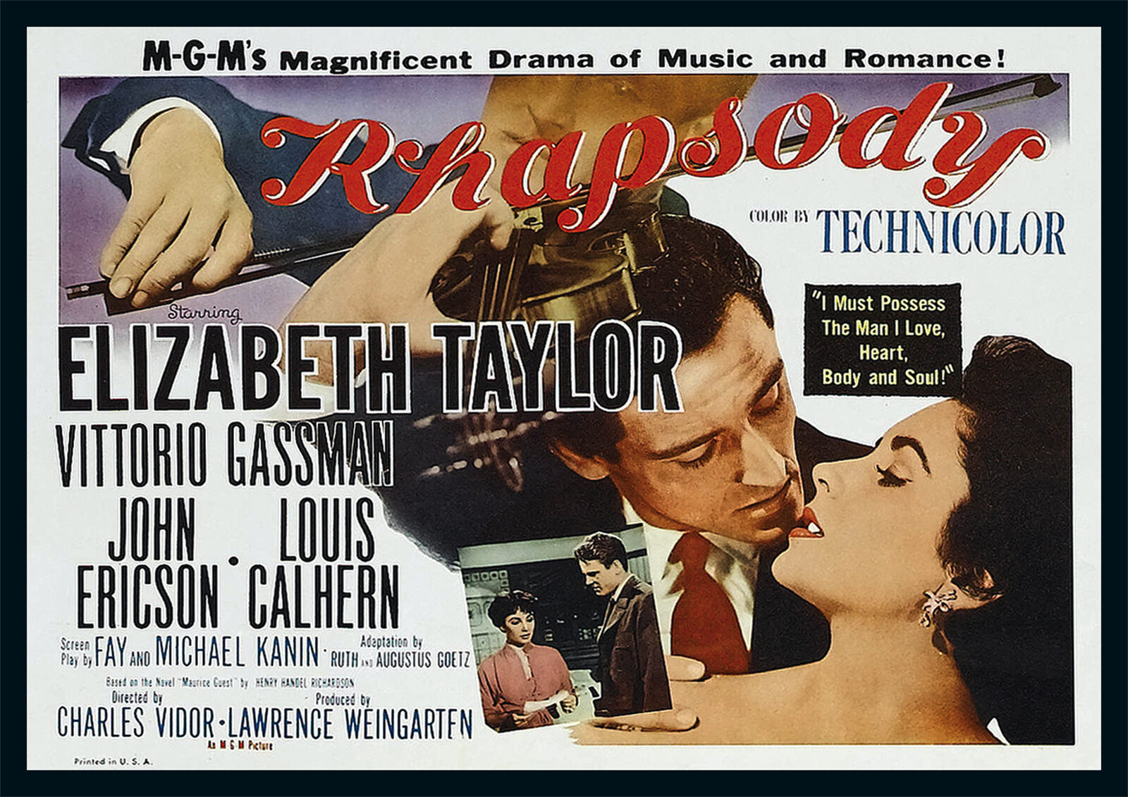 Elizabeth Taylor Rhapsody Repro Film POSTER