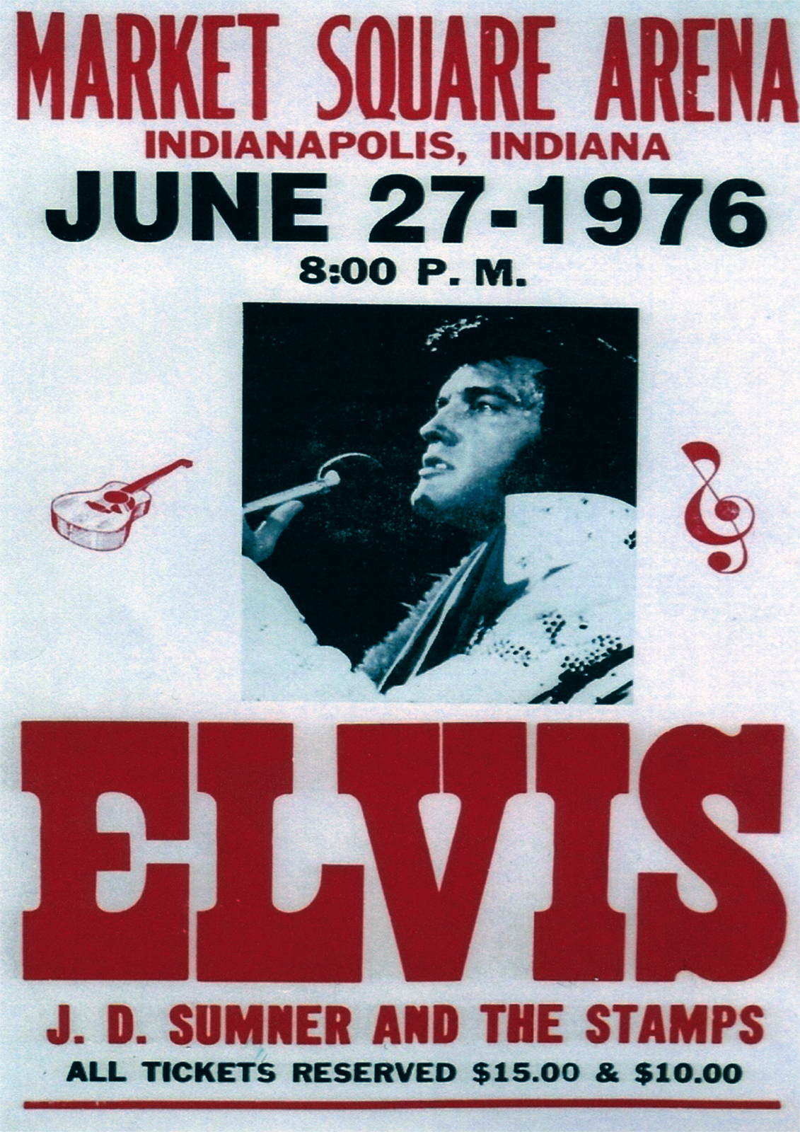 Elvis Presley Repro Tour Poster Indianapolis Indiana