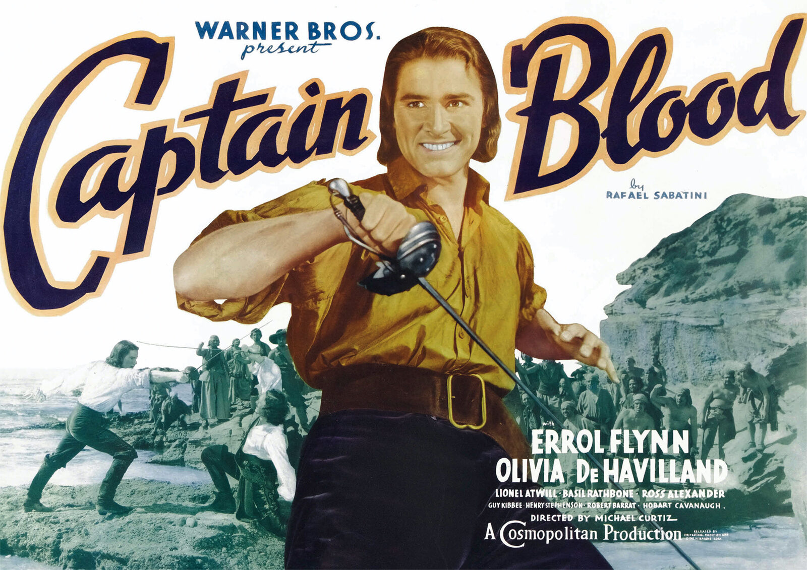Errol Flynn Captain Blood Advertising Repro POSTER