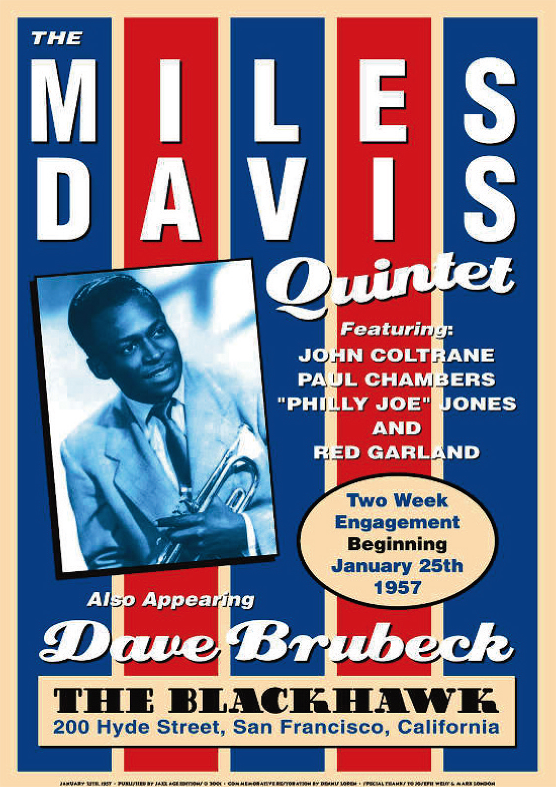 Miles Davis repro Tour Poster Blackhawk