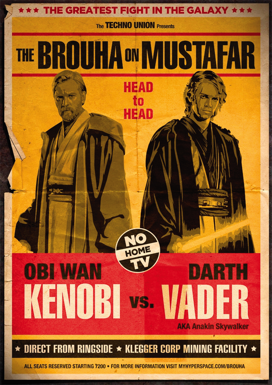 Obi Wan Kenobi vs Darth Vader Repro Fight Poster