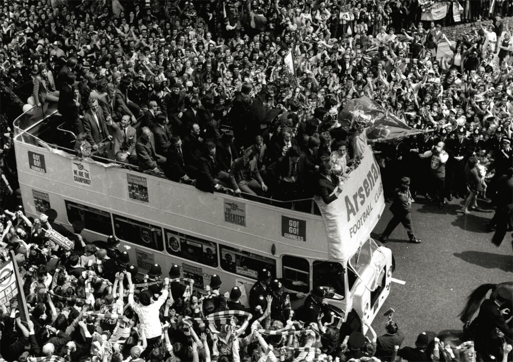 Arsenal 1971 Double Winners - Bus Parade - Repro print - Hokey Cokey